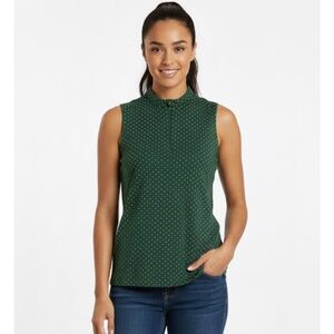 PUMA Quarter Zip Closure Polka Dot Tank Top, Women’s XL, Green White